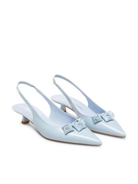 New Stuart Weitzman Rosie 35 Slingback Pumps In Cielo Sz 7.5